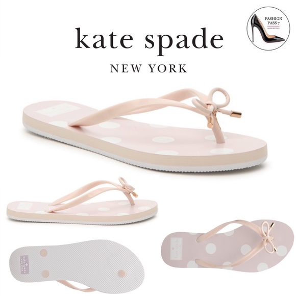 kate spade Shoes - Kate Spade Adorable Pearl Pink Polka Dots Flat flip flop Sandals Summer Shoes 6